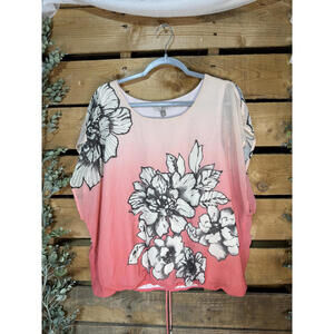 Roz & Ali plus size sheer floral blouse